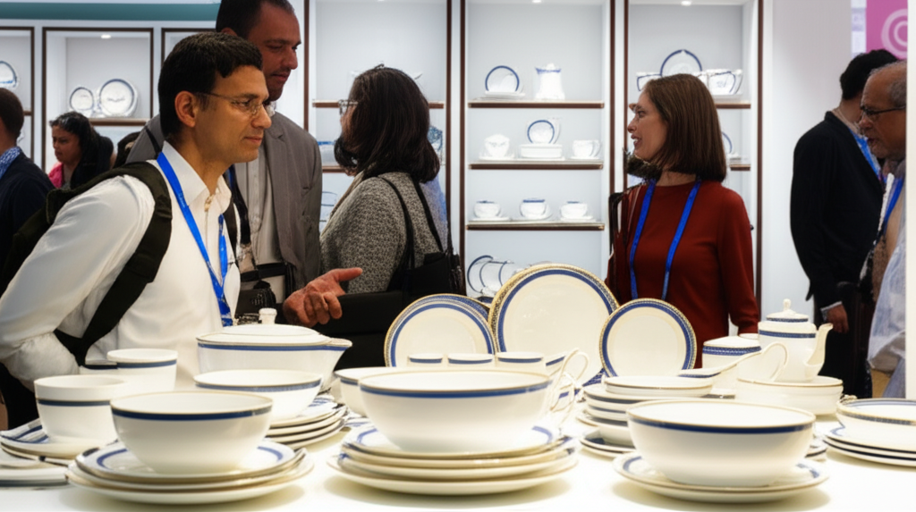 Dankotuwa Porcelain's elegant collection showcased at a global trade exhibition.