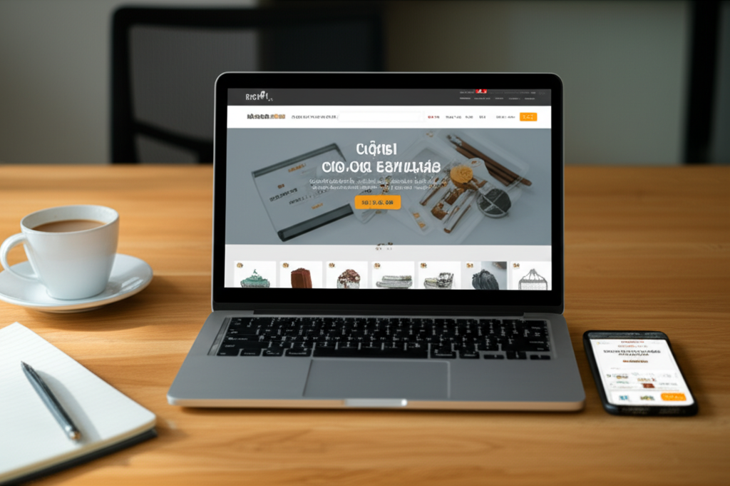 Clean mobile-friendly Sri Lankan e-commerce website interface on laptop and smartphone