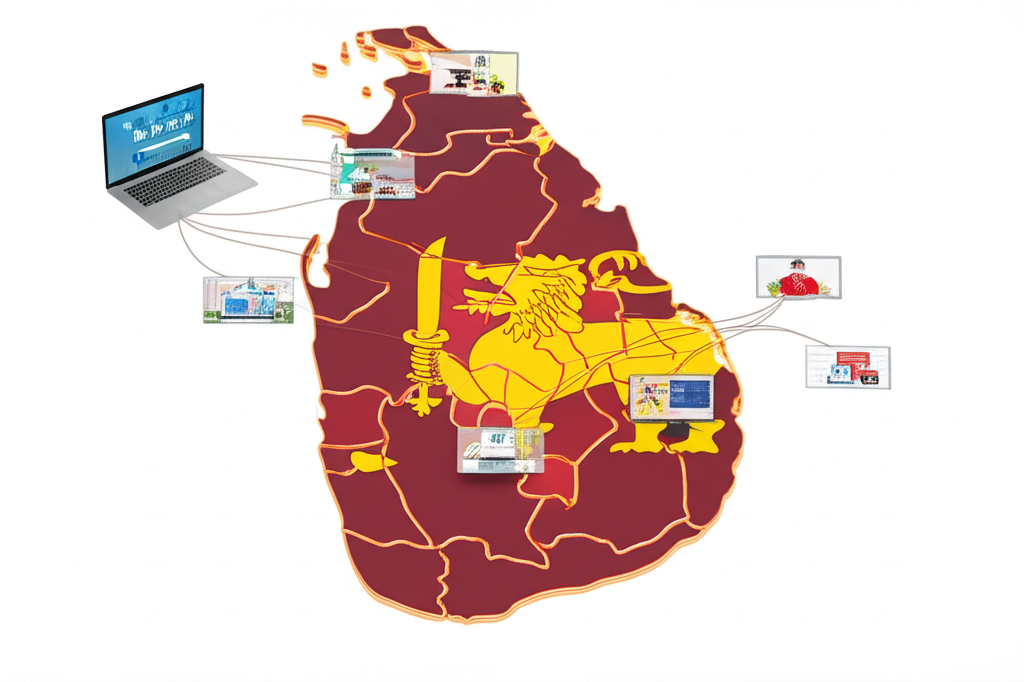 Illustration of Sri Lankan universities and platforms offering online certificate courses