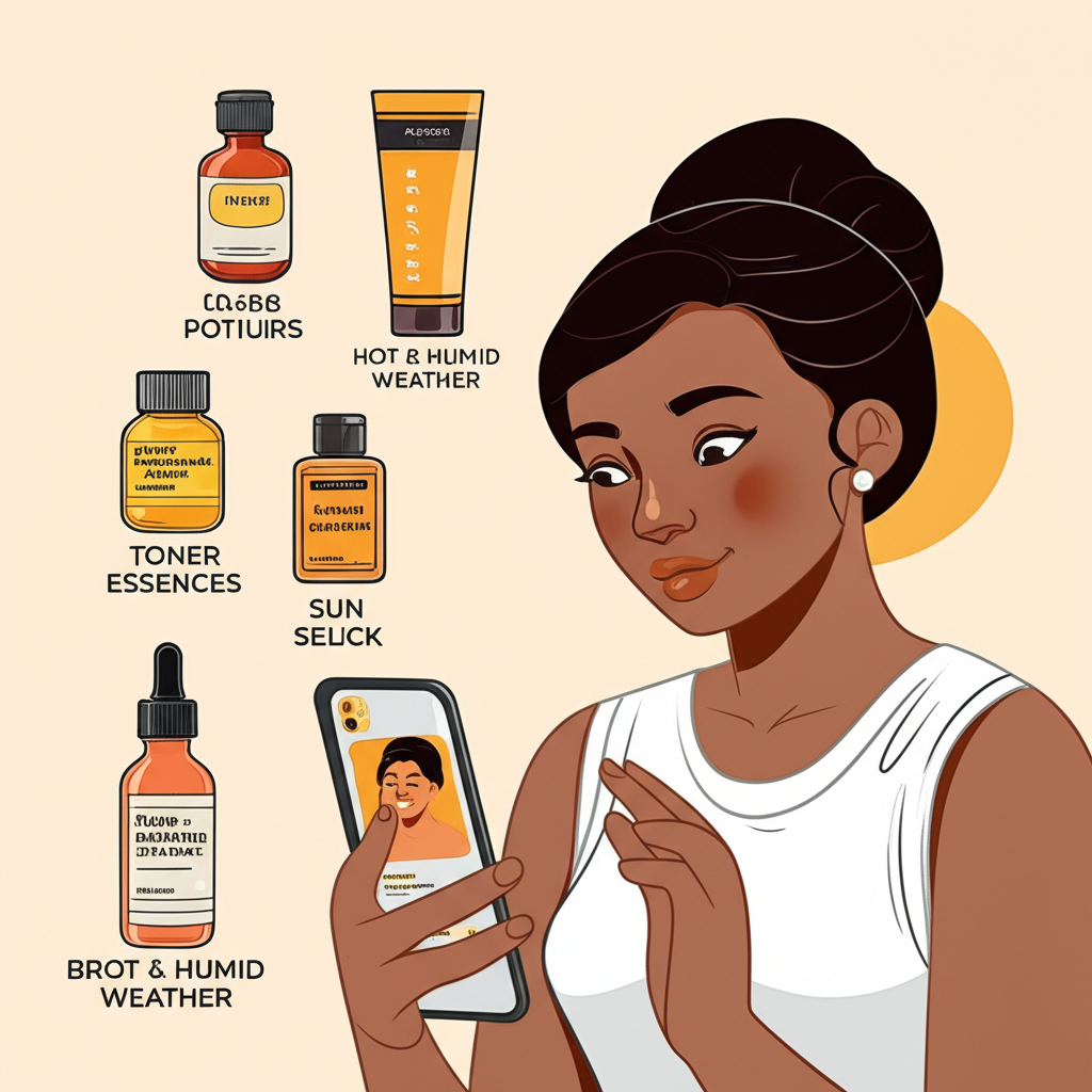 K-beauty style skincare bottles adapted for hot and humid Sri Lankan weather