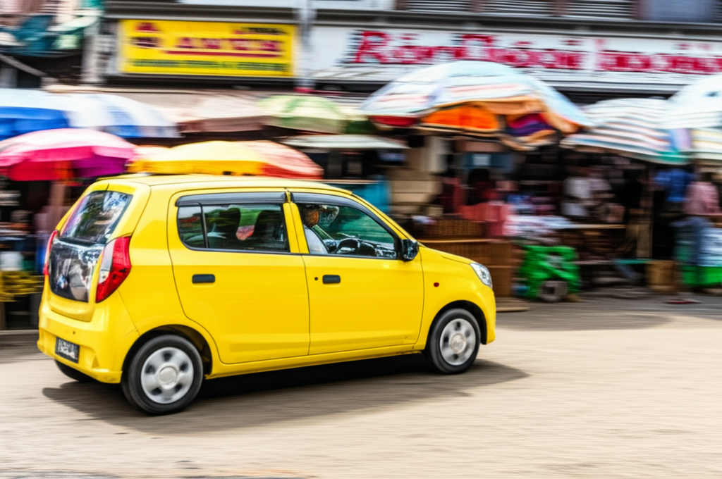 A fuel-efficient Suzuki Wagon R, a popular Kei car for city driving in Sri Lanka.