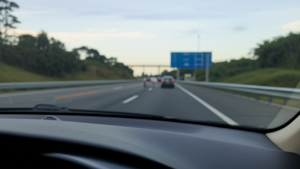 A car's digital dashboard displaying high fuel efficiency in eco mode.