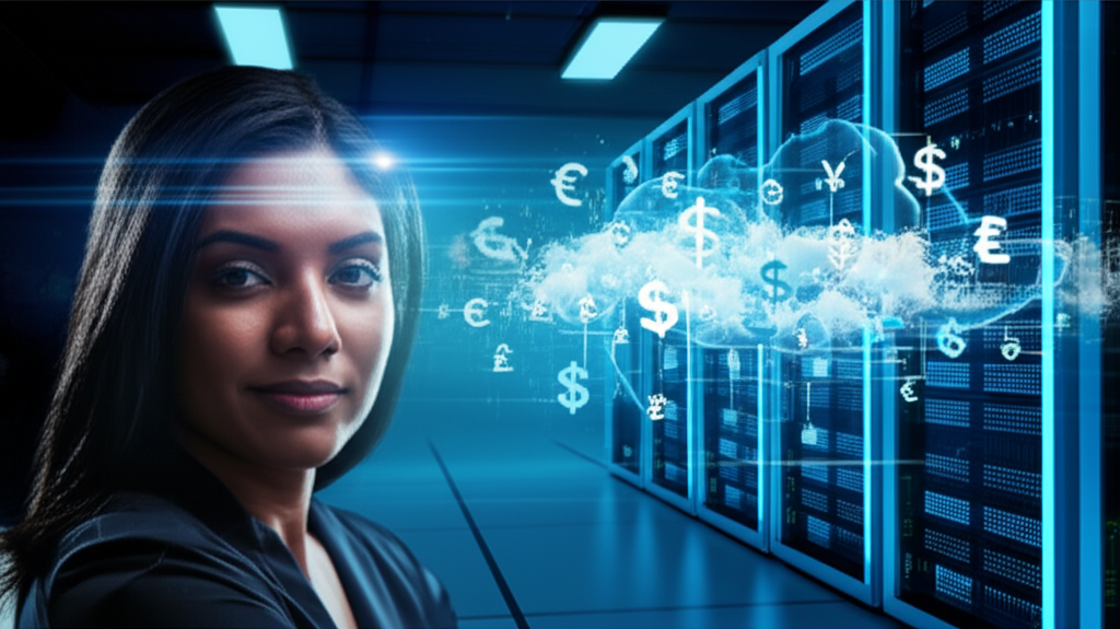 Conceptual image representing Niluka Jayasinghe's influence on cloud technology and finance.