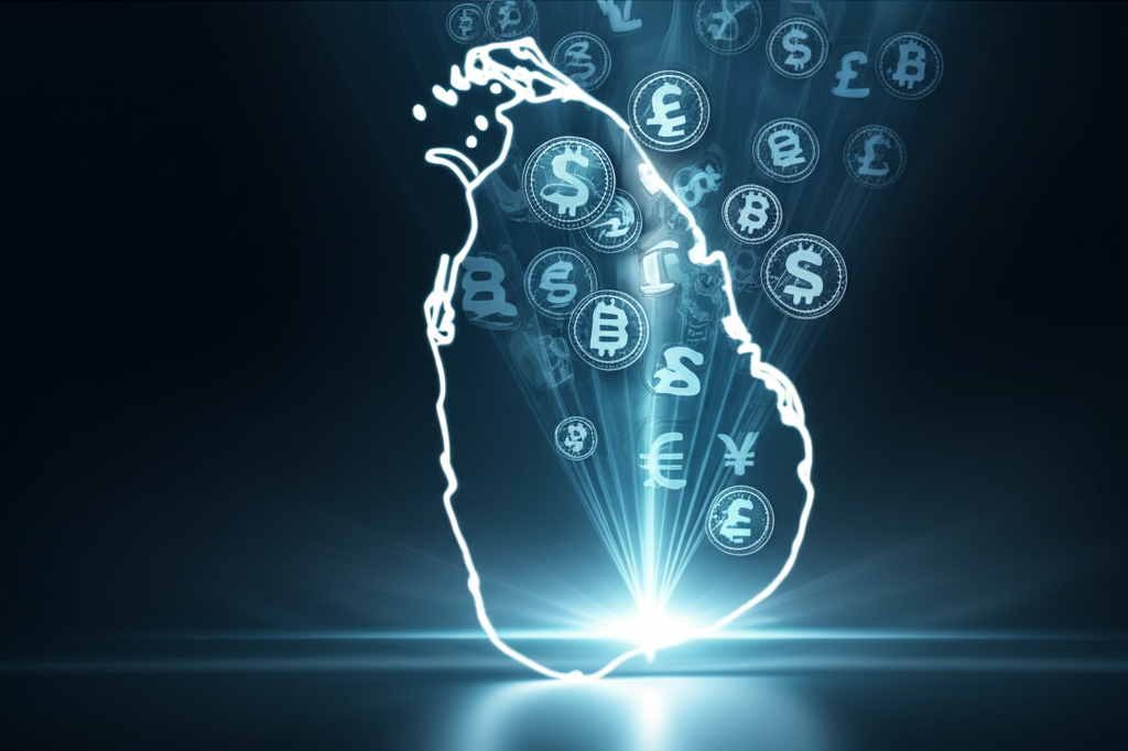 A digital map of Sri Lanka symbolizing the dawn of a new era in online payments.