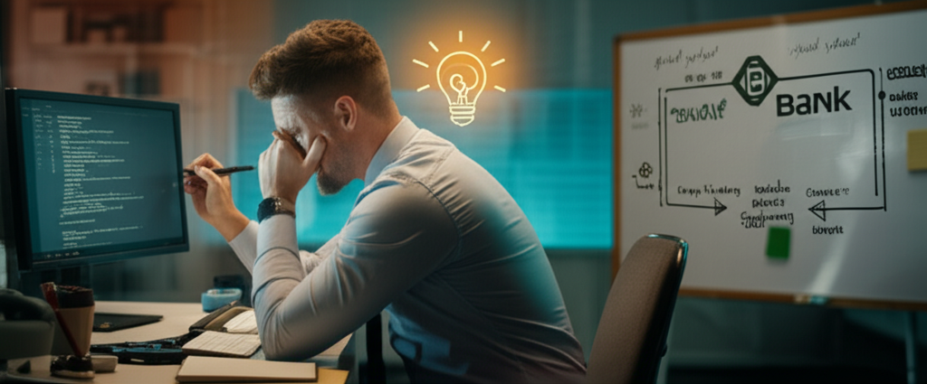 A flowchart on a whiteboard illustrating the simplified payment process created by PayHere.