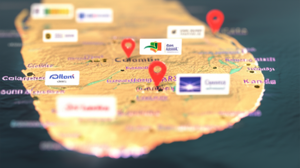 Map of Sri Lanka showing the extensive bank payout network available for international remittances.