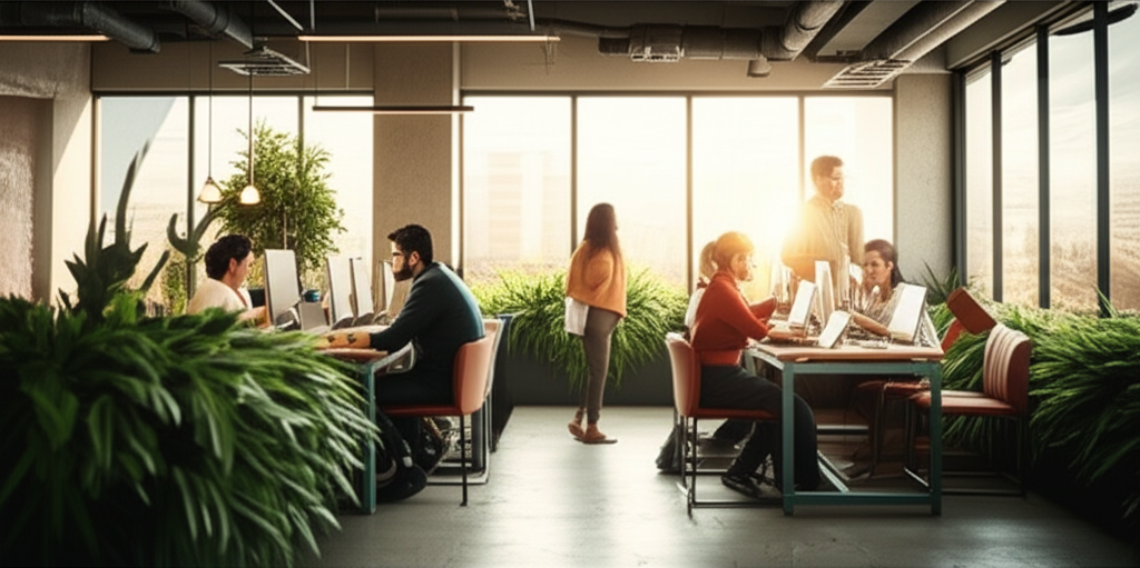 Entrepreneurs collaborating in a modern office space in Colombo, representing business setup in Sri Lanka.