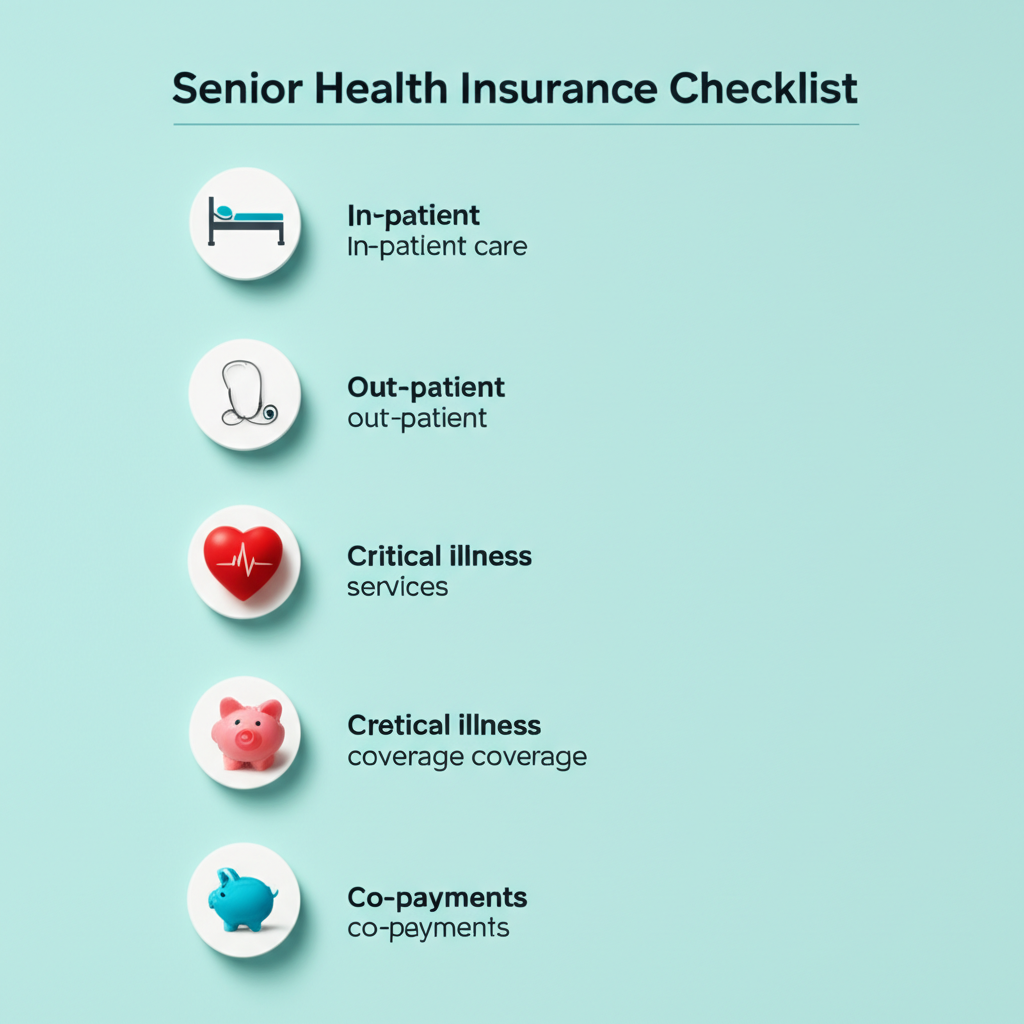 A checklist of essential features to look for in a health insurance plan for seniors with chronic diseases.