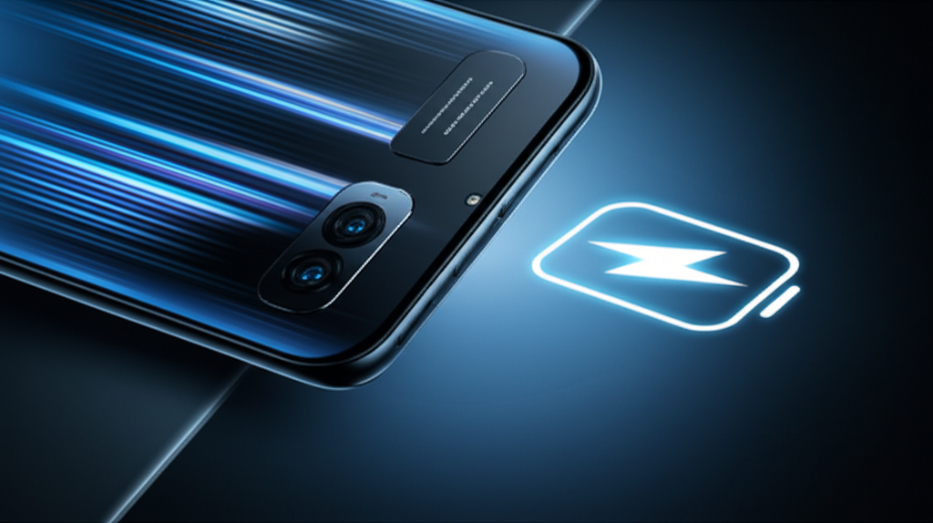 A 2026 Xiaomi Redmi phone emphasizing its high performance and fast charging.