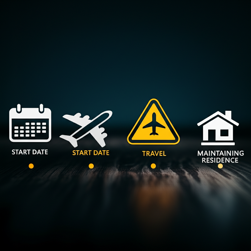 A calendar with the date on a Green Card circled, marking the start of the residency period.