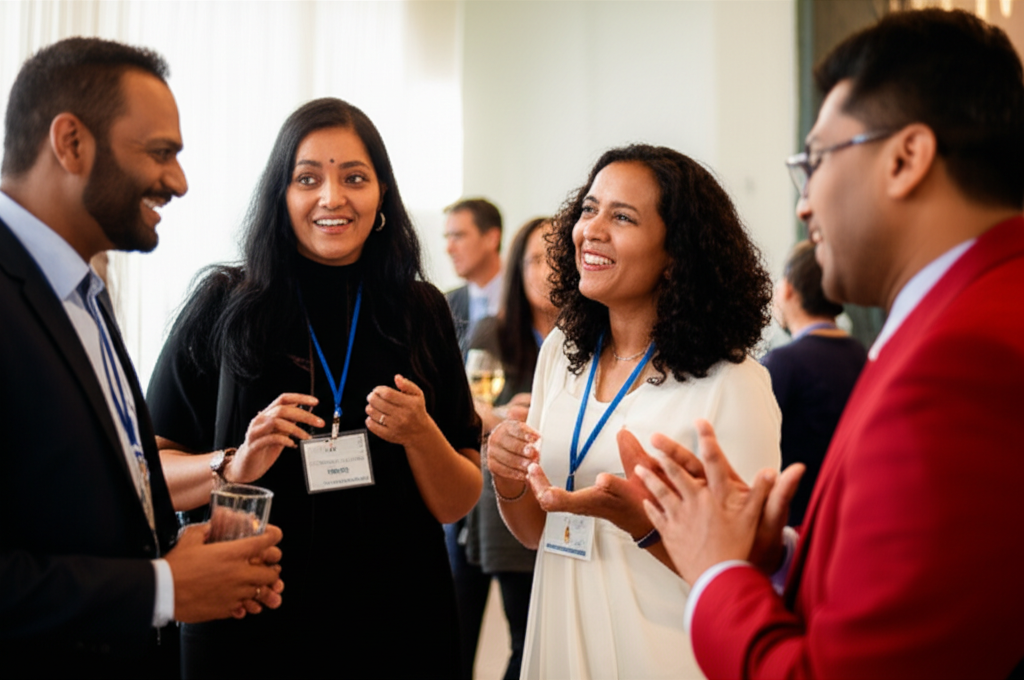 Members of the Sri Lankan-American community at a networking event.