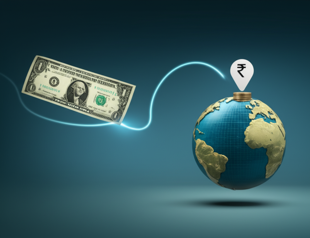 A clean, modern digital illustration showing a US dollar bill…