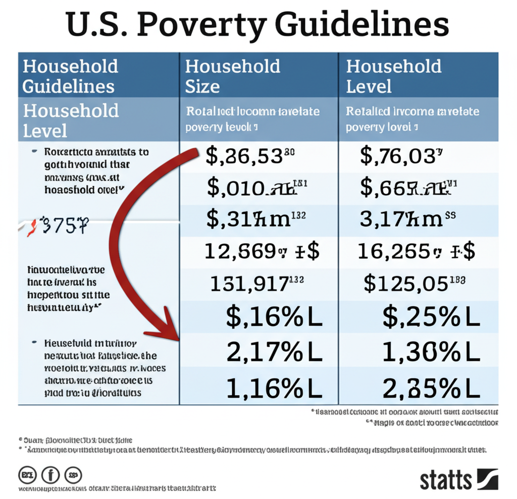 Chart showing the Federal Poverty Guidelines for family sponsorship.