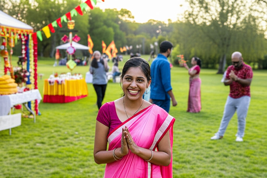 People enjoying a community Sri Lankan New Year festival in America.
