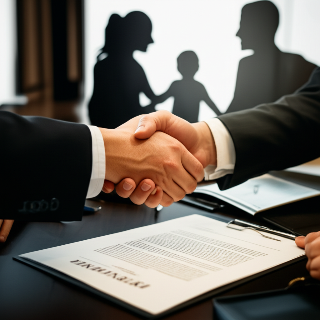 Two individuals agreeing to act as a joint sponsor for a family.